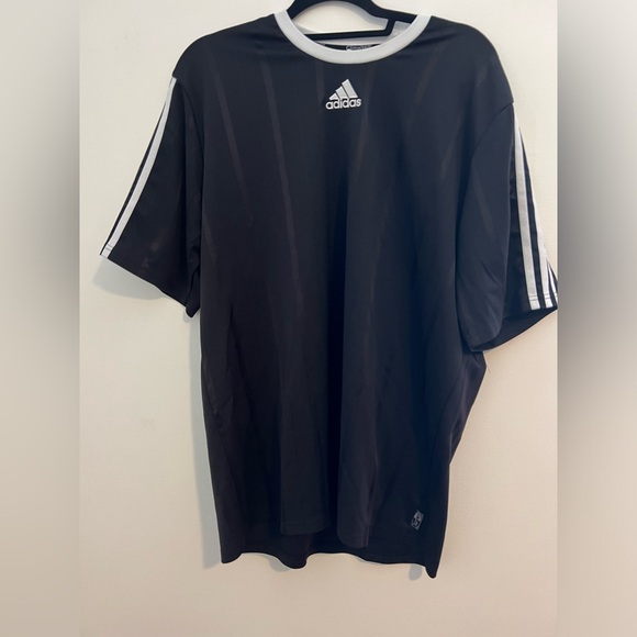 Adidas Black and White Striped Performance Shirt XL - Picture 3 of 8